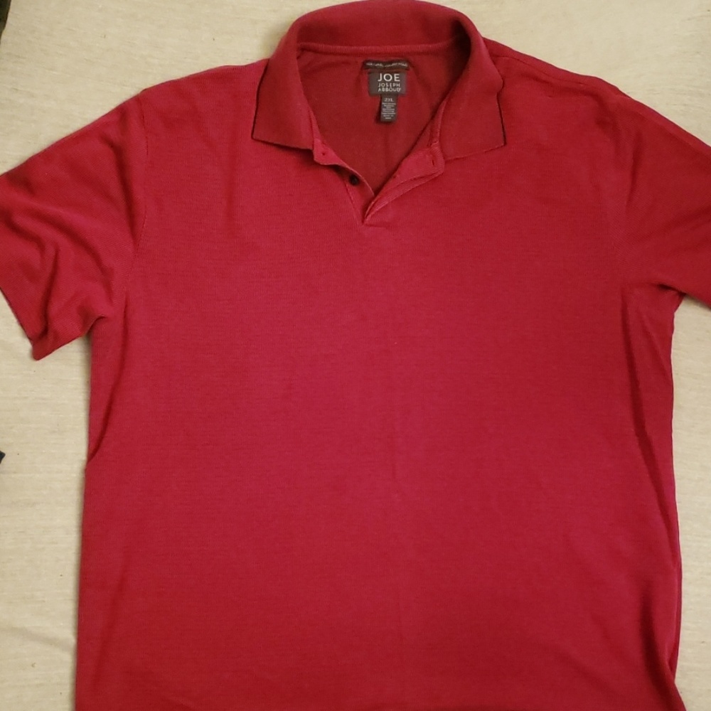 Men's 2XL Red/black Joe Abboud textured Polo